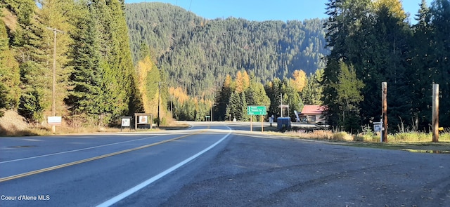 view of street with a mountain view