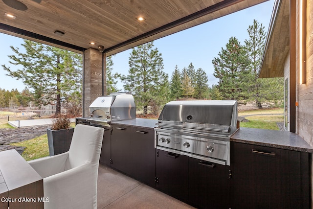 view of patio featuring a grill and area for grilling