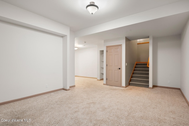 basement with carpet