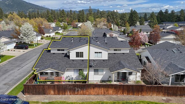 bird's eye view featuring a residential view
