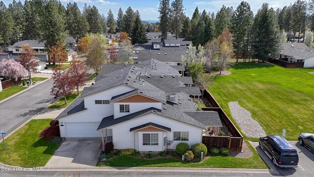 aerial view with a residential view