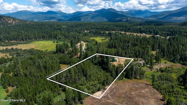 aerial view featuring a mountain view