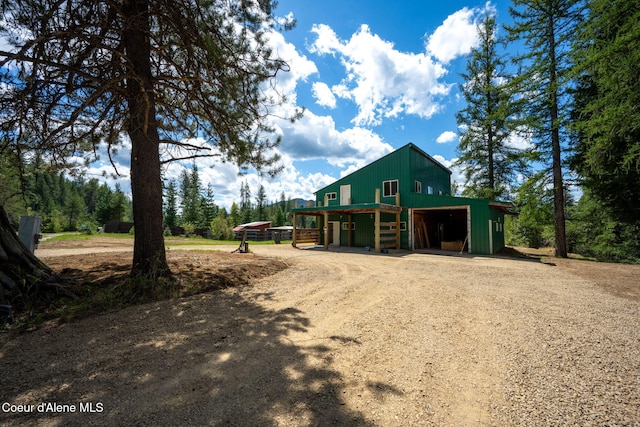 exterior space with an outbuilding