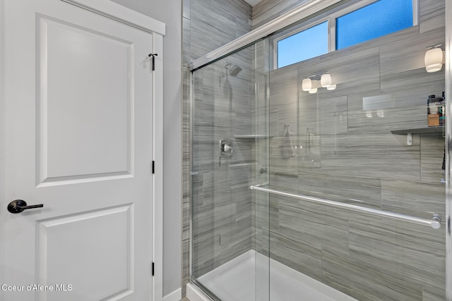 bathroom with an enclosed shower