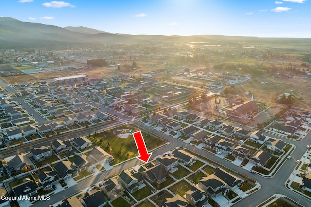 aerial view with a mountain view