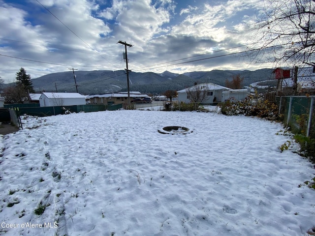 exterior space with a mountain view