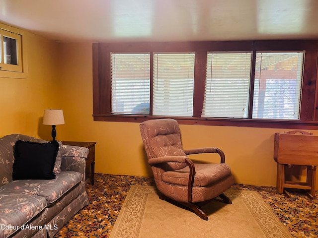 living room featuring a wealth of natural light