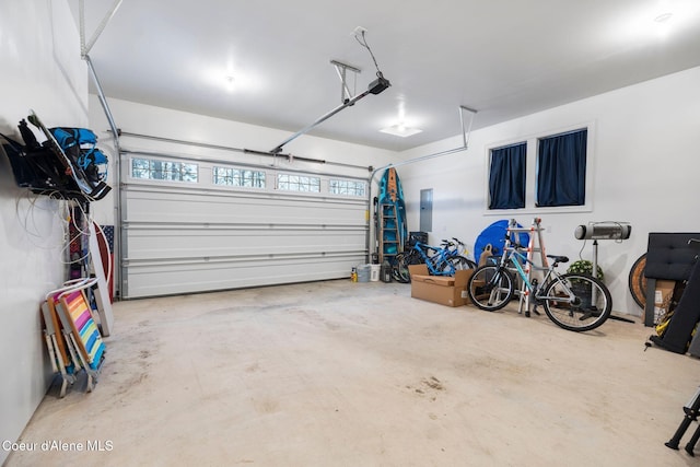 garage with electric panel