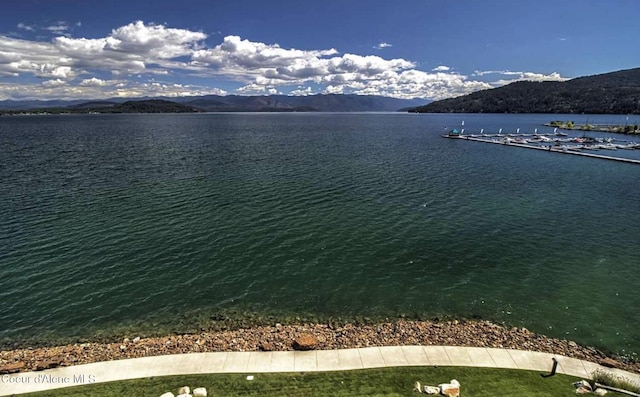 view of water feature with a mountain view