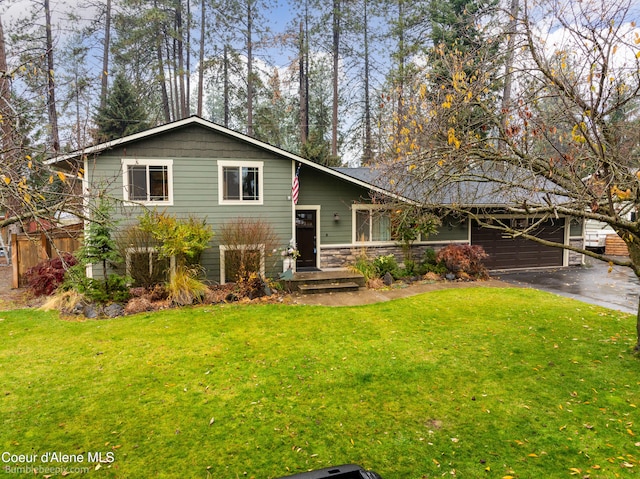 view of front of house with a front yard