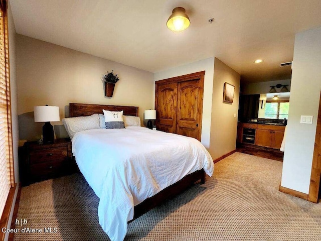 view of carpeted bedroom