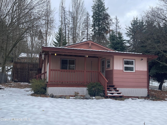view of front of home with covered porch