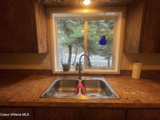 kitchen featuring sink and wood ceiling