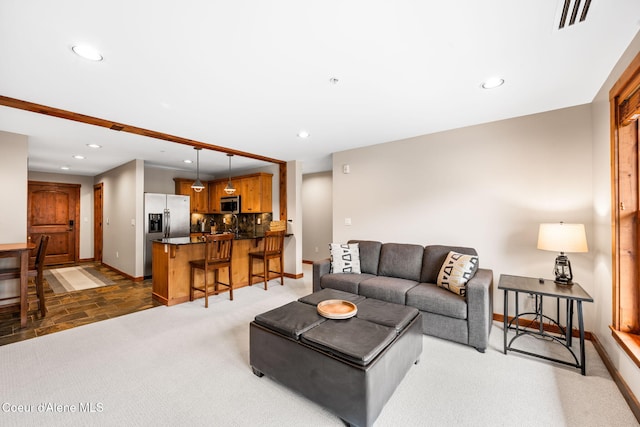 view of carpeted living room