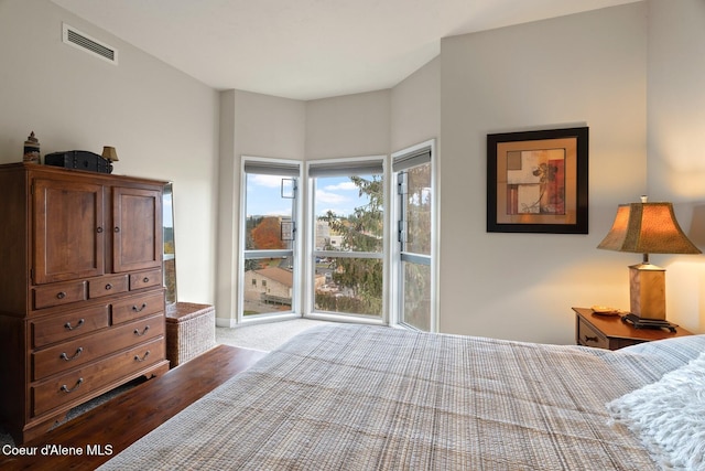 bedroom with light hardwood / wood-style floors