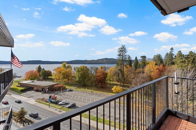 balcony with a water view