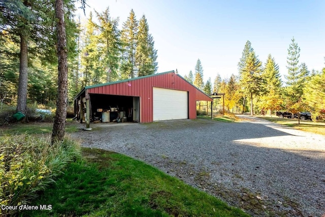 view of garage