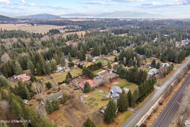 11673 N Boyer Rd, Sandpoint, ID 83864 - aerial view of property's location with mountains and a forest
