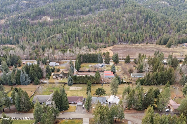11673 N Boyer Rd, Sandpoint, ID 83864 - aerial view of property and surrounding area featuring a forest