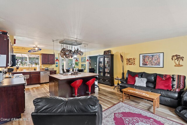 11673 N Boyer Rd, Sandpoint, ID 83864 - living area featuring light wood finished floors