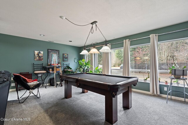 11673 N Boyer Rd, Sandpoint, ID 83864 - recreation room with carpet flooring, pool table, plenty of natural light, baseboards, and recessed lighting
