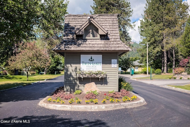 view of community sign