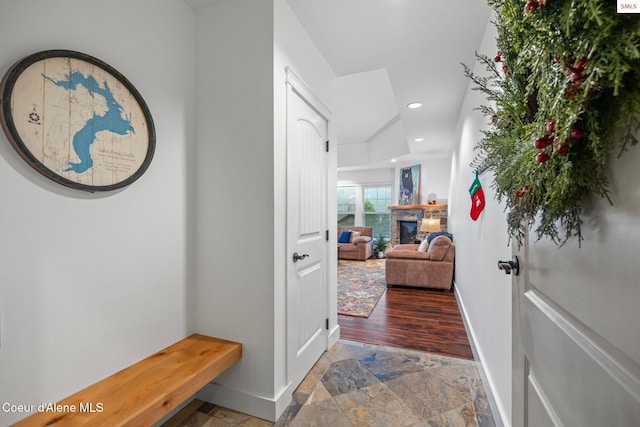 hall featuring hardwood / wood-style floors