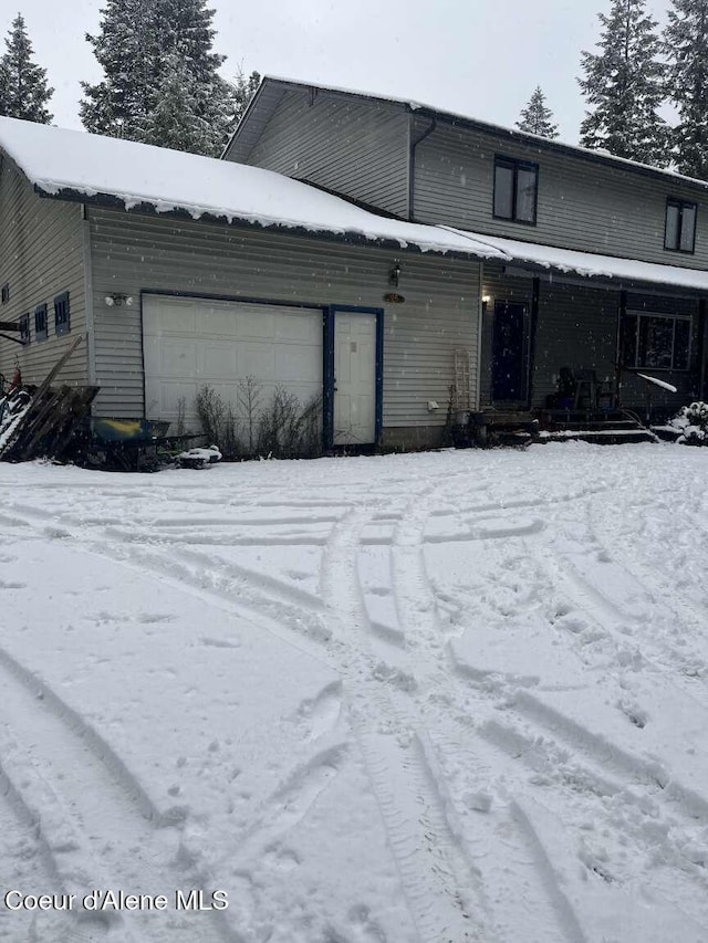 exterior space featuring a garage