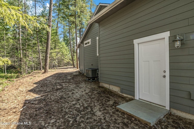 view of home's exterior with central AC