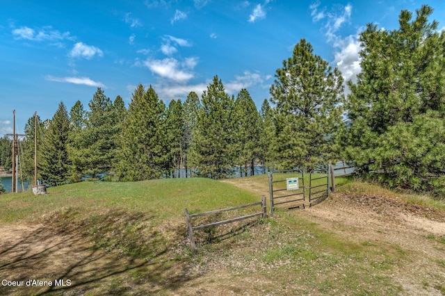 view of yard featuring a gate and fence