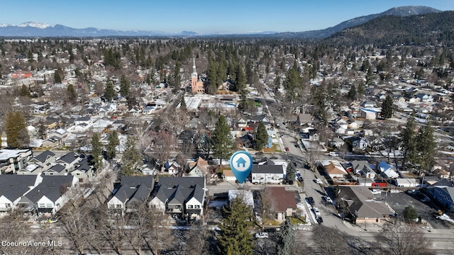 bird's eye view featuring a mountain view