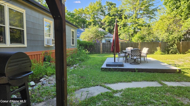 view of yard with a deck