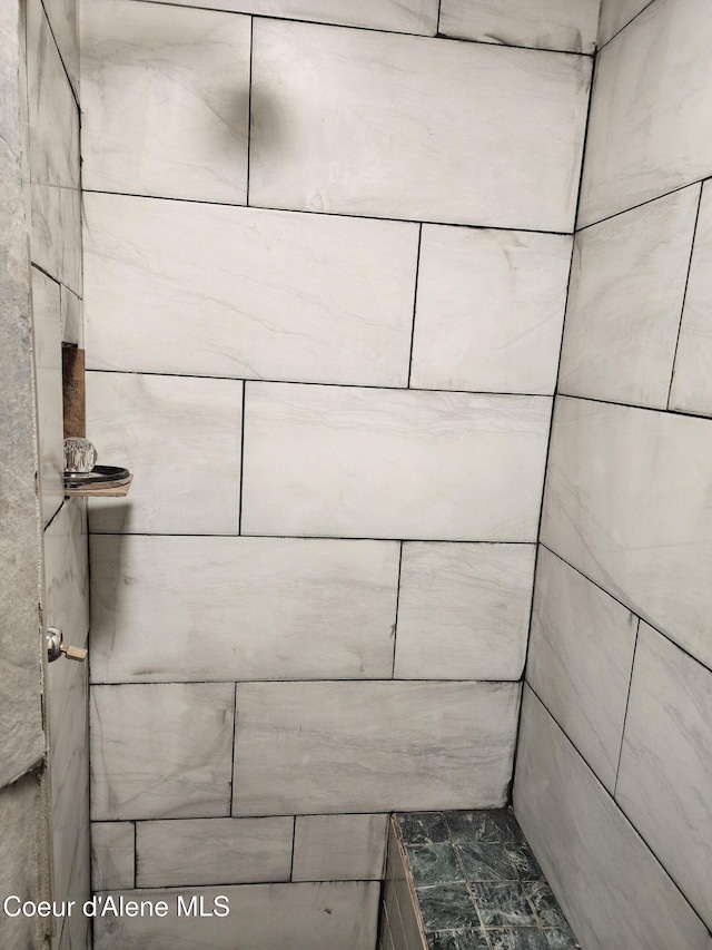 room details with a tile shower