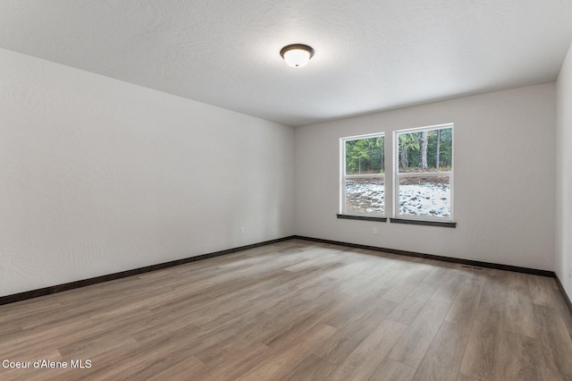 unfurnished room featuring light wood-type flooring