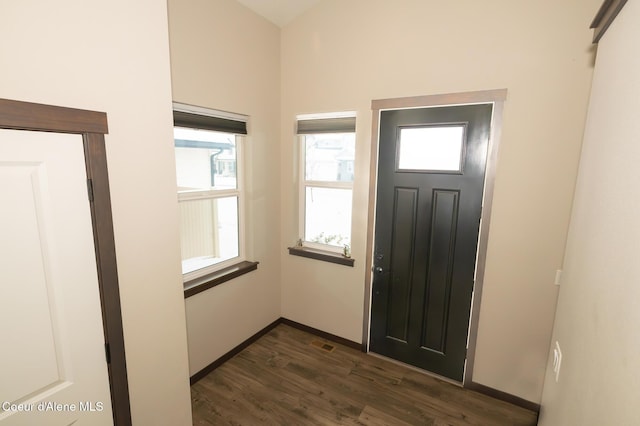 foyer featuring dark hardwood / wood-style flooring