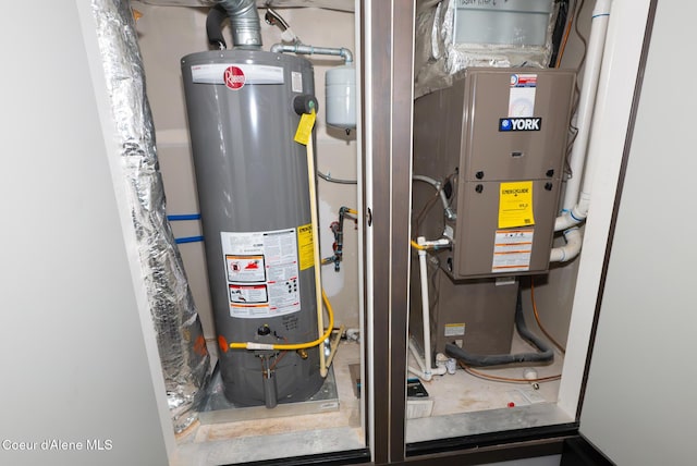 utilities featuring gas water heater and heating unit