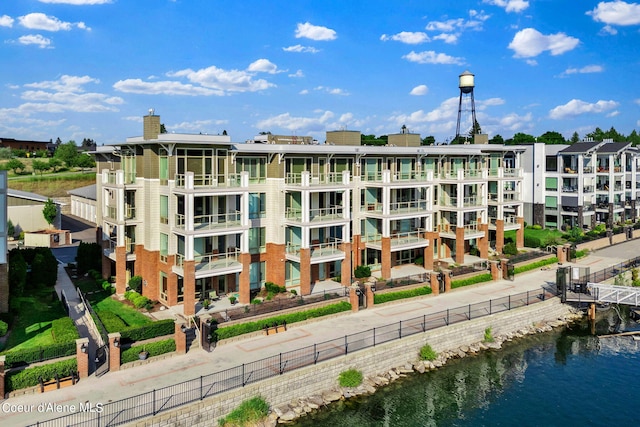 view of property with a water view