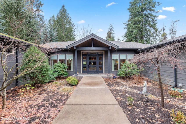 exterior space featuring french doors