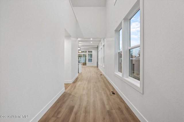 hall featuring light hardwood / wood-style floors