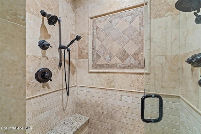 bathroom featuring walk in shower