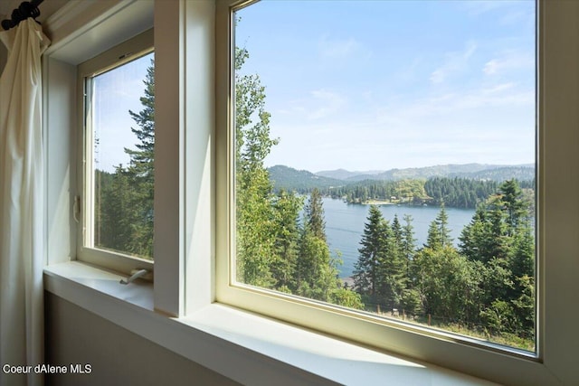 property view of water featuring a mountain view