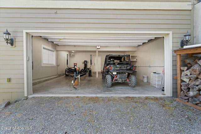 view of garage