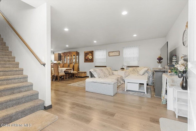 living room featuring light hardwood / wood-style floors