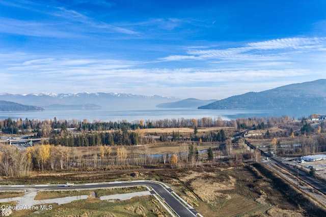 property view of mountains featuring a water view