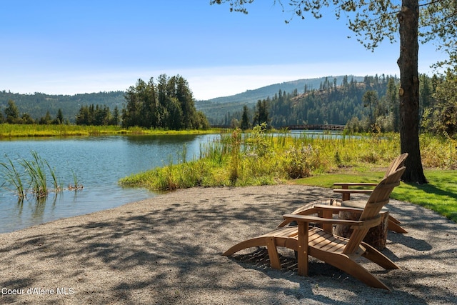 property view of water with a mountain view