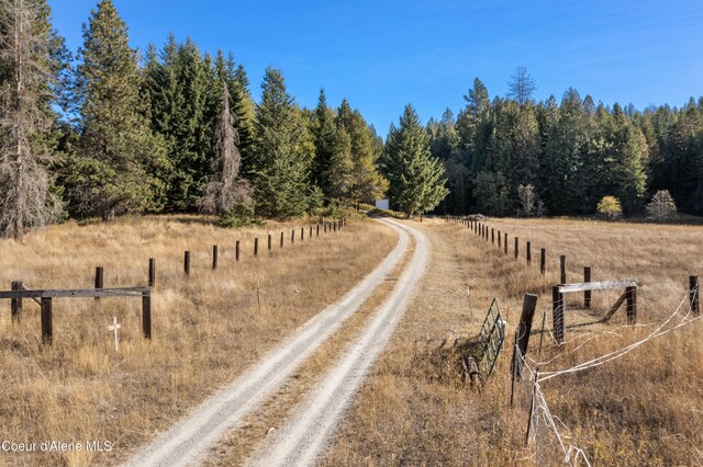 view of street featuring a rural view