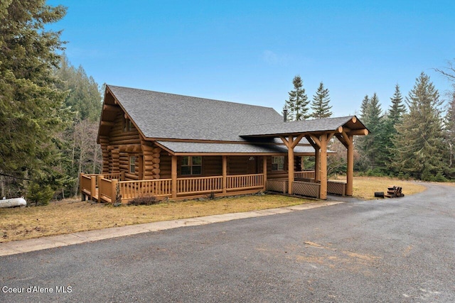 view of log-style house