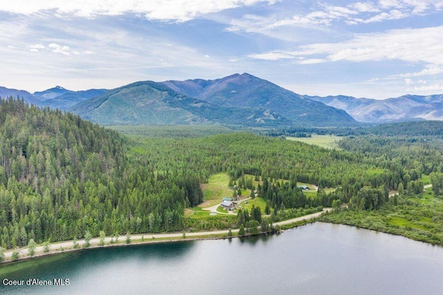 mountain view with a water view