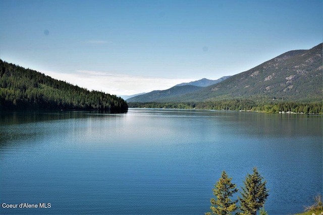 water view with a mountain view