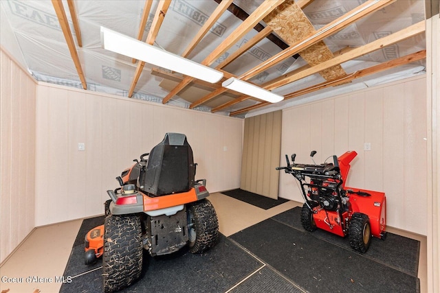 basement featuring a garage